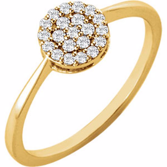 651805:60000:P 14kt Yellow 1/5 CTW Diamond Cluster Ring