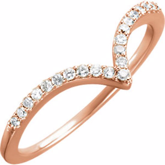 651806:60002:P 14kt Rose 1/6 CTW Diamond "V" Ring Size 7