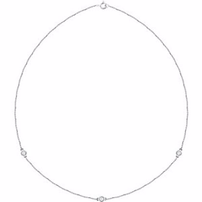 68577:60005:P 14kt White 1/3 CTW Diamond Bezel 18" Necklace