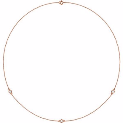 68577:60009:P 14kt Rose 1/4 CTW Diamond Bezel 18" Necklace