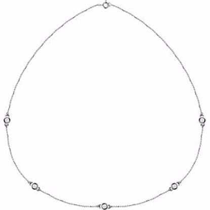 68577:60017:P 14kt White 1 CTW Diamond Bezel 18" Necklace