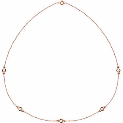 68577:60018:P 14kt Rose 1 CTW Diamond Bezel 18" Necklace