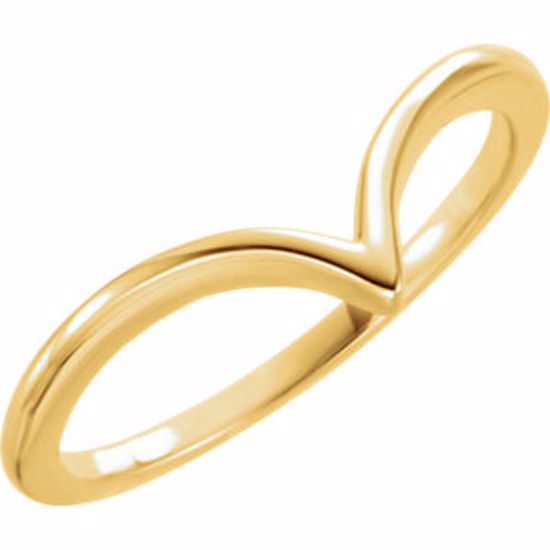 651812:70000:P 14kt Yellow "V" Ring