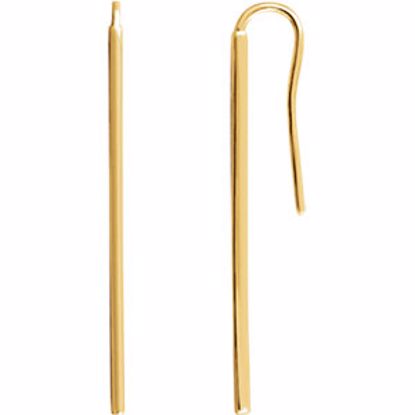 651815:100:P 14kt Yellow Vertical Bar Earrings