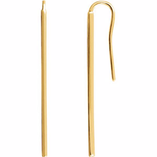 651815:100:P 14kt Yellow Vertical Bar Earrings