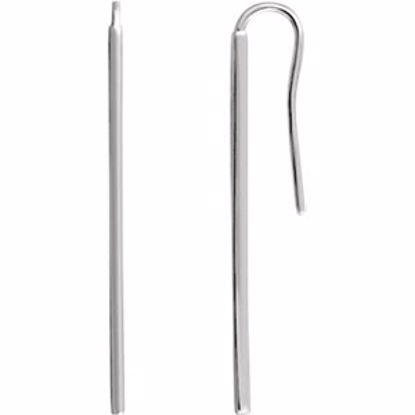 651815:101:P 14kt White Vertical Bar Earrings