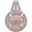 651795:60000:P Sterling Silver Rose Gold Plated Rose Quartz & 1/8 CTW Diamond Pendant