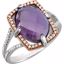 651802:60000:P Sterling Silver Rose Gold Plated Amethyst & 1/5 CTW Diamond Ring Size 6