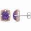 651792:60000:P Sterling Silver Rose Gold Plated Amethyst & 1/6 CTW Diamond Earrings