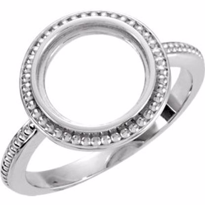 71592:148:P Sterling Silver 12mm Round Bezel Ring Mounting