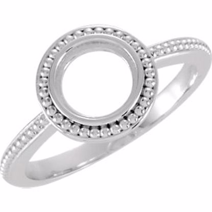 71592:107:P Sterling Silver 6mm Round Bezel Ring Mounting