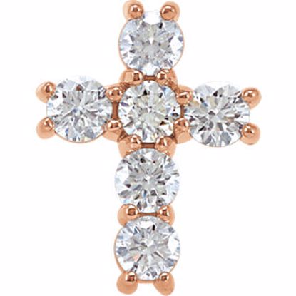 R42309:60006:P 14kt Rose 3/4 CTW Diamond Cross Pendant