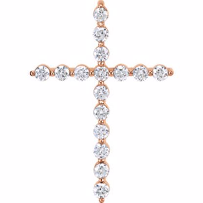 R42307:60004:P 14kt Rose 1/2 CTW Diamond Cross Pendant