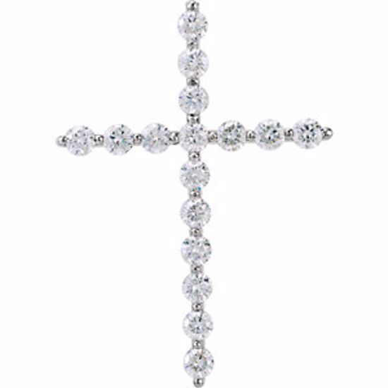 R42307:60013:P Platinum 1 1/2 CTW Diamond Cross Pendant