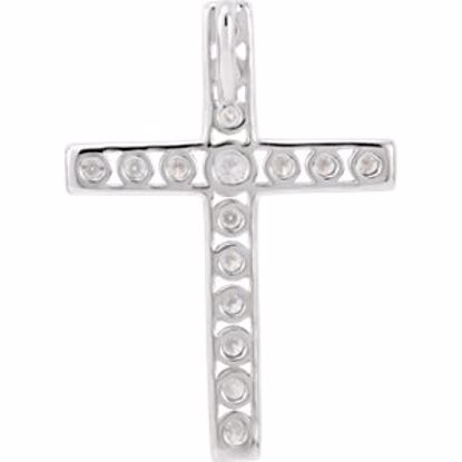 R42310:60001:P Platinum 1/3 CTW Diamond Cross Pendant