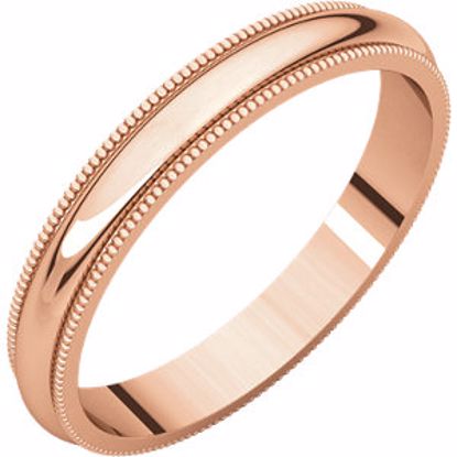 MG9:100:P 14kt Rose 3mm Milgrain Band