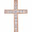 R42310:60008:P 14kt Rose 1 CTW Diamond Cross Pendant