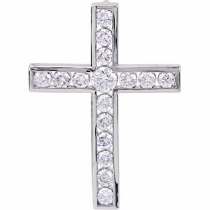 R42310:60011:P Platinum 1 1/4 CTW Diamond Cross Pendant