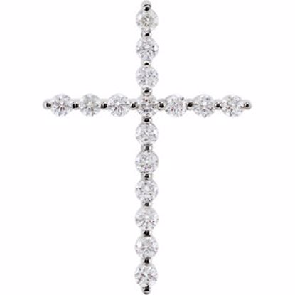 R42307:60005:P Platinum 1/2 CTW Diamond Cross Pendant