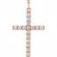 R42308:60005:P 14kt Rose 1 CTW Diamond Cross Pendant 