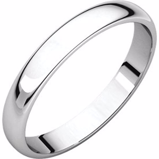 HRL7.5:653:P Sterling Silver 3mm Light Half Round Band