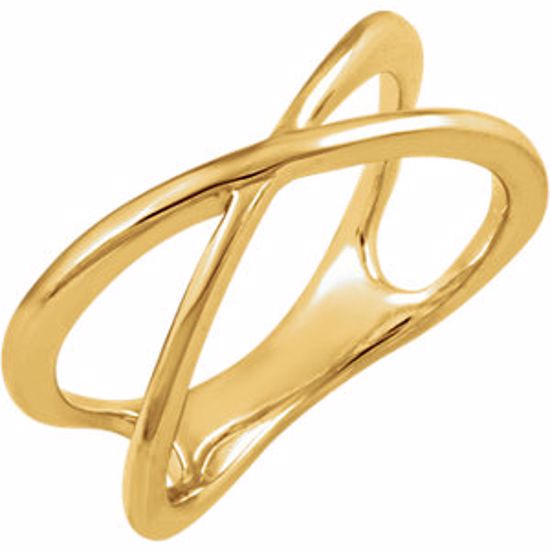 651825:100:P 14kt Yellow Criss-Cross Ring