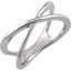 651825:101:P 14kt White Criss-Cross Ring