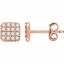 651834:60002:P 14kt Rose 1/5 CTW Diamond Square Cluster Earrings