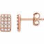 651837:60002:P 14kt Rose 1/5 CTW Diamond Rectangle Cluster Earrings