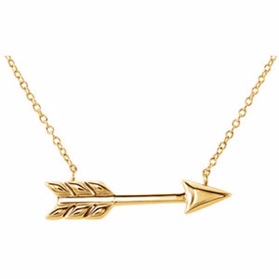 651829:60000:P 14kt Yellow Arrow 16"-18" Necklace