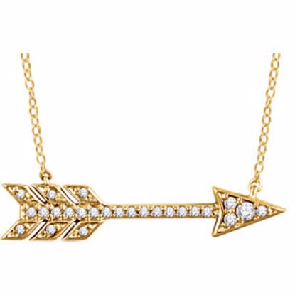 651830:60000:P 14kt Yellow 1/10 CTW Diamond Arrow Necklace