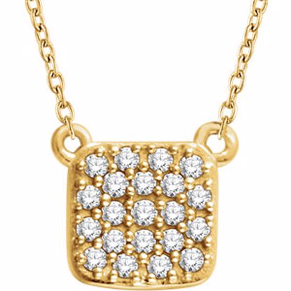 651835:60000:P 14kt Yellow 1/6 CTW Diamond Square Cluster 16-18" Necklace