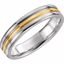 51340:2017:P 14kt White & Yellow 5mm Band Size 8.5