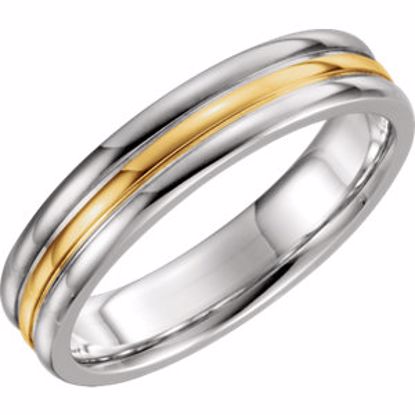 51340:2040:P Platinum & 18kt Yellow 5mm Band Size 7 