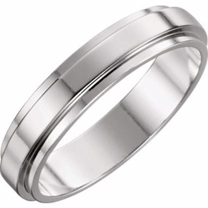 51341:2030:P Platinum 5mm Flat Edge Band Size 8.5