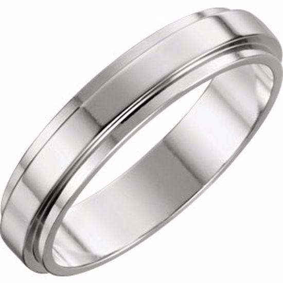 51341:2033:P Platinum 5mm Flat Edge Band Size 10