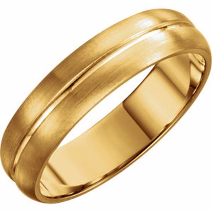 51347:2043:P 18kt Yellow 5mm Grooved Band Size 8.5