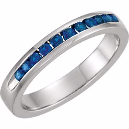 62855:60026:P Blue Sapphire Classic Channel Set Anniversary Band