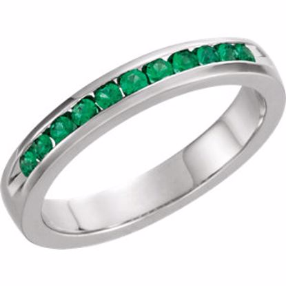 62855:60029:P Emerald Classic Channel Set Anniversary Band