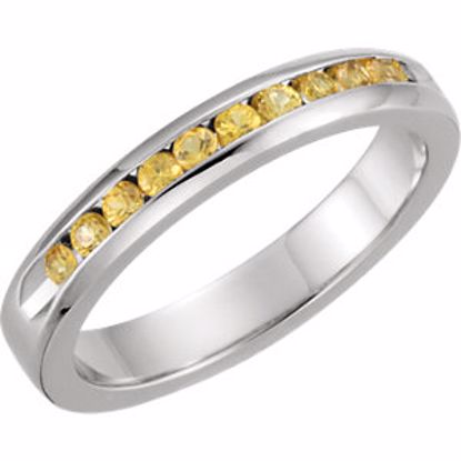 62855:60031:P Yellow Sapphire Classic Channel Set Anniversary Band