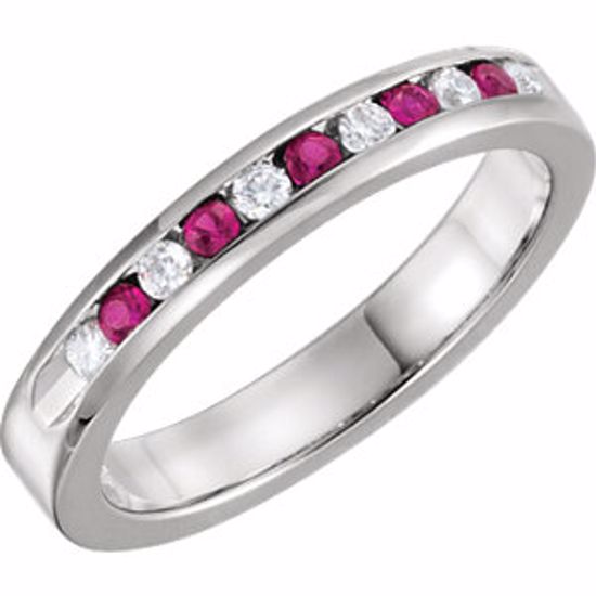 62855:60036:P Ruby & 1/8 CTW Diamond Classic Channel Set Anniversary Band