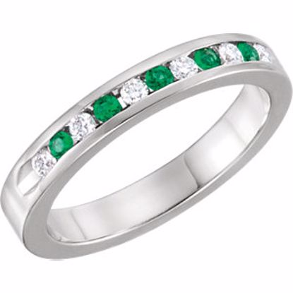 62855:60037:P Emerald & 1/8 CTW Diamond Classic Channel Set Anniversary Band