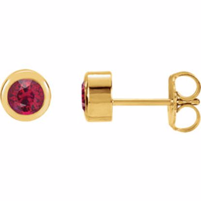 61086:60014:P 14kt Yellow Ruby Earrings