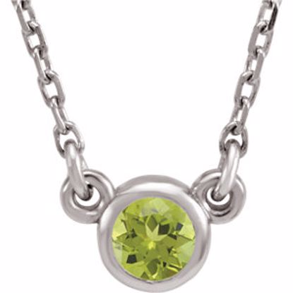 61134:60021:P 14kt White Peridot 16" Necklace