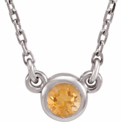 61134:60027:P 14kt White Citrine 16" Necklace