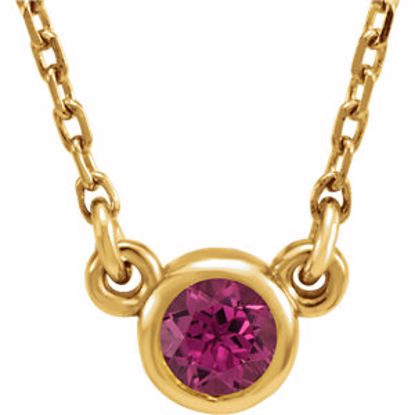 61134:60026:P 14kt Yellow Pink Tourmaline 16" Necklace