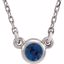 61134:60023:P 14kt White Blue Sapphire 16" Necklace