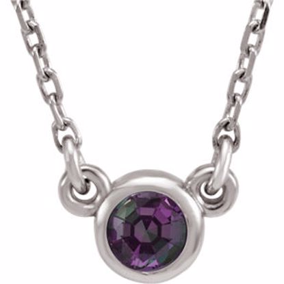 61134:60017:P 14kt White Alexandrite 16" Necklace 