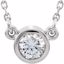 61134:60013:P 14kt White White Sapphire 16" Necklace 