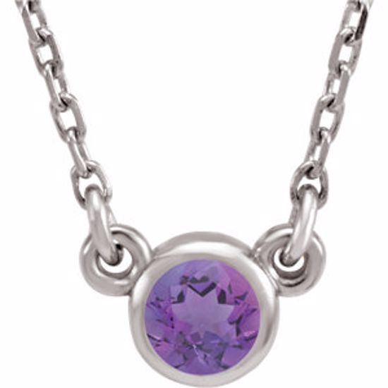 61134:60009:P 14kt White Amethyst 16" Necklace 